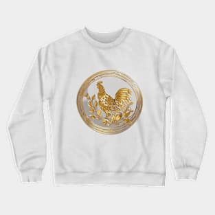 Golden Rooster on Elegant Coin Design No. 589 Crewneck Sweatshirt